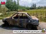 نمایی از خودروی از بین رفته مرحوم موسوی در نزاع محلی ناصر کیاده