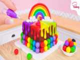 Awesome Miniature Sprinkles Rainbow Cake With Rainbow Fondant Decorating | ASM