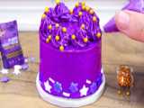 Decorating Moist Miniature Purple Yam Cake | Best Design By Mini C