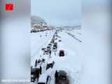 پوشیده شدن جاده چالوس در پاییز به وسائل ترافیکی اصطلاحی  refer to snowfall in autumn on Chalus road (October 26  2024)