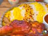 چگونه مرغ شکم پر مجلسی بدون استفاده از فر درست کنیم؟ | طرز تهیه مرغ شکم پر + ویدئو