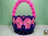 ساخت سبد تزئینی با استفاده از نخ بافندگی