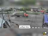 در حالی که به کامیون ضربه زد