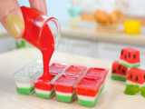 iniature Watermelon Jelly Cake with Chocolate Flavor
