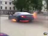 آتش‌سوزی خودروی بی‌ام‌و