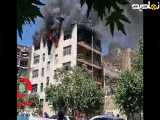 سوزاندن یک ساختمان در اتوبان مدرس شمال