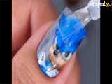 آموزش طراحی ناخن کاشت شده طرح سونیک⚡️