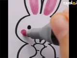 نقاشی خرگوش مهربونم با هویج