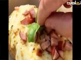 طرز تهیه سیب زمینی شکم پر