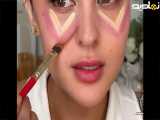 قراردادن کانتور روی صورت بشکلِV |(دخترونه وبانوان)
