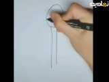 نقاشی زرافه با مداد مشکی