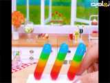آموزش آشپزی مینیاتوری|خوراکیهای کیوت مینیاتوری|مینی فود رنگین کمانی خوشگل