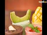 اسموتی توت فرنگی ، موز و طلابی
