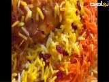 زرشک پلو با مرغ تبریزی