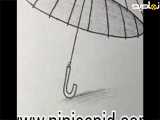 نقاشی ساده چتر...