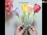 کاردستی آسان گل لاله کاغذی ایده های دکوراسیون برای خانه