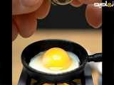 اشپزی مینیاتوری تخم مرغ