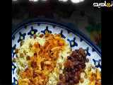 کلیپ آشپزی ( آموزش درست کردن عدس پلو با مرغ ریش ریش )