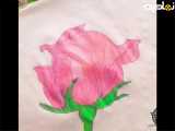 نقاشی گل با مداد رنگی