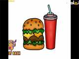 آموزش نقاشی همبرگر بسیار آسان و زیبا
