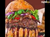 همبرگر خوش مزه گوشت