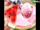 طرز تهیه:: بستنی هندوانه فقط با ۳ ماده
