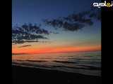 غروب زیبا در کنار دریای خزر