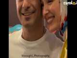 زوج بازیگر نوید محمدزاده و فرشته حسینی در محاصره عکاسان و خبرنگاران