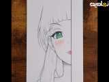 نقاشی ساده چهره دختر