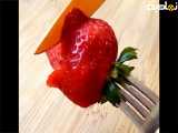 میوه آرایی، تزیین توت فرنگی به شکل گل رز