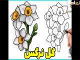 نقاشی گل نرگس | نقاشی آسان | نقاشی ساده | آموزش نقاشی کودکانه