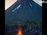 وقتی دو کوهنورد با سنگ یه اتشفشان رو روشن میکنن