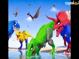 کارتون دایناسورها ، نبرد دایناسور تی رکس در مقابل حیوانات وحشی و حیوانات